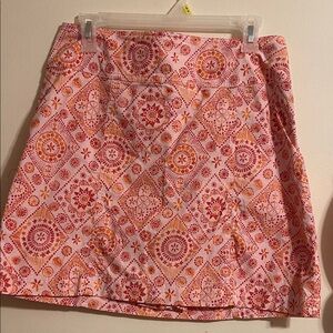 Floral Pink and Orange Women's Skirt